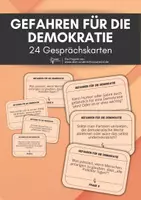 Vorschau - Arbeitsblätter - Gefahren für die Demokratie - 24 Gesprächskarten (Themen wie FakeNews, Medienfreiheit, Zivilcourage uv.) - Deckblatt
