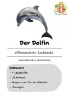 Vorschau - Arbeitsblätter - Der Delfin: Differenzierte Sach- und Lesetexte - Deckblatt