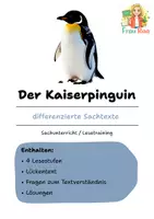 Vorschau - Arbeitsblätter - Der Kaiserpinguin: Differenzierte Sach- und Lesetexte - Deckblatt
