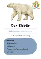 Vorschau - Arbeitsblätter - Der Eisbär: Differenzierte Sach- und Lesetexte - Deckblatt