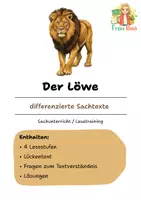 Vorschau - Arbeitsblätter - Der Löwe: Differenzierte Sach- und Lesetexte - Deckblatt
