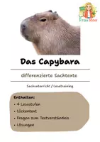 Vorschau - Arbeitsblätter - Das Capybara: Differenzierte Sach- und Lesetexte - Deckblatt