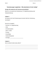 Vorschau - Arbeitsblätter - AB - Versicherungen vergleichen – Wie entscheide ich mich richtig ? - Deckblatt