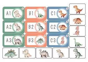 Aperçu - Jeux - 18. 🦕 2 Tableaux 3x3 avec Cartes — Les Dinos 2026 - Page 1