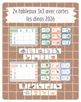 Aperçu - Jeux - 18. 🦕 2 Tableaux 3x3 avec Cartes — Les Dinos 2026 - Page de couverture
