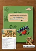 Vorschau - Arbeitsblätter - Lesen/Entscheidungsfragen (differenziert) "Im Klassenzimmer" - Deckblatt