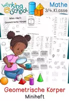 Vorschau - Arbeitsblätter - Geometrische Körper Miniheft | Würfelgebäude & Baupläne Mathematik Grundschule - Deckblatt