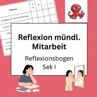 Vorschau - Arbeitsblätter - Reflexionsbogen Mitarbeit I alle Fächer - Deckblatt