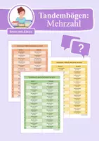 Vorschau - Arbeitsblätter - Tandembögen: Nomen in der Mehrzahl (Plural) - Deckblatt