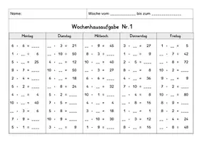Vorschau - Arbeitsblätter - Wochenhausaufgabe Mathematik, 2.Klasse, Malaufgaben, alle Reihen - Seite 2