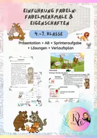 Vorschau - Stundenentwürfe - Einführung Fabeln: Fabelmerkmale und Eigenschaften (inkl. Präsi, Lösung, Verlaufsplan) - Deckblatt