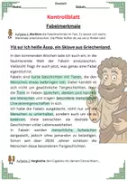 Vorschau - Stundenentwürfe - Materialpaket: Unterrichtsreihe zu Fabeln mit integrativem Grammatik-U (inkl. Präsis, Differenzierung, Lösungen) - Seite 2