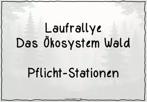 Vorschau - Stationenlernen - Laufrallye Ökosystem Wald_Pflichtstationen - Deckblatt