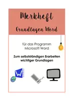 Vorschau - Merkblätter - Merkheft Grundlagen im Programm Word - Deckblatt