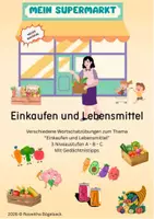 Vorschau - Arbeitsblätter - Einkaufen & Lebensmittel-Wortschatz (A-C) - Deckblatt
