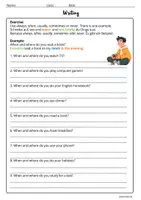 Vorschau - Arbeitsblätter - Writing: adverbs of frequency + sentence structure - Seite 1