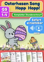 Vorschau - Stundenentwürfe - 🐰 Osterlied Grundschule: Hopp Hopp Hase! Bewegungslied mit Video, Audio & Rätsel Klasse 1-4 - Deckblatt