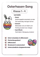 Vorschau - Stundenentwürfe - 🐰 Osterlied Grundschule: Hopp Hopp Hase! Bewegungslied mit Video, Audio & Rätsel Klasse 1-4 - Seite 1