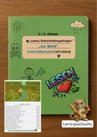 Vorschau - Arbeitsblätter - Lesen/Entscheidungsfragen (differenziert) "Im Wald" - Deckblatt