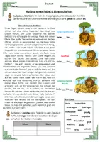 Vorschau - Arbeitsblätter - Aufbau Fabel & Eigenschaften Löwe und Maus (inkl. Präsi, Tafelbilder, Lösungen) - Seite 1