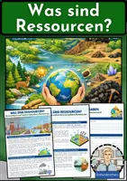 Vorschau - Arbeitsblätter - Ressourcen - erneuerbare und nicht erneuerbare Rohstoffe - Arbeitsblätter Erdkunde Klasse 7/8 - Deckblatt