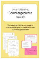 Vorschau - Stundenentwürfe - Unterrichtsreihe Gedichte Sommer - Deckblatt