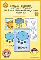 Vorschau - Bildkarten - Englisch in der Grundschule - Bildkarten zum Thema "WEATHER" - Deckblatt