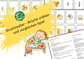 Vorschau - Stationenlernen - Bruchzauber - Brüche ordnen und vergleichen - Deckblatt