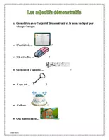 Aperçu - Feuilles d'exercices - Les adjectifs démonstratifs. Fiche d'exercices - Page 1
