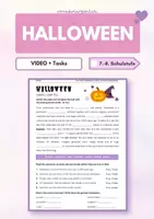 Vorschau - Arbeitsblätter - Halloween Hörsehverstehen mit Video und Vokabelübung - Deckblatt