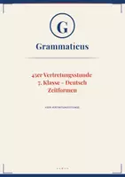 Vorschau - Unterrichtsreihen - Zeitformen sicher anwenden – Präsens, Präteritum, Perfekt & Plusquamperfekt · Grammatik · 6./7. Klasse / Schulstufe - Deckblatt