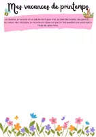 Aperçu - Fiches - Fiche mes vacances - Page de couverture