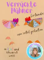Vorschau - Mal- und Bastelvorlagen - Materialpaket Sommer mit bienenstarker Ferientüte und einer wilder Hühner Girlande - Deckblatt
