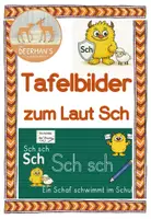 Vorschau - Präsentationen/Tafelbilder - Tafelbilder Buchstabe/ Laut Sch - Deckblatt