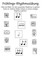 Vorschau - Arbeitsblätter - Arbeitsblatt zu den Rhythmuskarten "Frühling" differenziert - Seite 1
