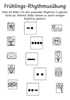 Vorschau - Arbeitsblätter - Arbeitsblatt zu den Rhythmuskarten "Frühling" differenziert - Seite 2