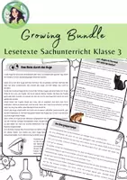 Vorschau - Text - Growing Bundle Lesetexte Sachunterricht Klasse 3 / HSU / Sachtexte - Deckblatt