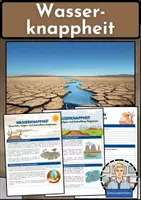 Vorschau - Arbeitsblätter - Wasserknappheit - Ursachen, Folgen und betroffene Regionen - Arbeitsblätter mit Lösungen - Erdkunde Klasse 6/7 - Deckblatt
