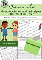 Vorschau - Bildkarten - Klassensprecher demokratische Wahlprinzipien / Texte und Bildkarten - Deckblatt