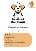 Vorschau - Arbeitsblätter - Der Hund - Differenzierte Sach- und Lesetexte - Deckblatt