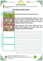 Vorschau - Stundenentwürfe - Fabel beenden: Fuchs und Storch (UPP-Stunde, inkl. schriftl. Planung) - Seite 1