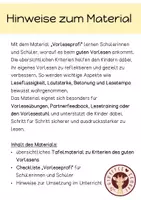 Vorschau - Unterrichtsreihen - Vorleseprofi – Kriterien für gutes Vorlesen | Tafelmaterial & Checkliste - Seite 1