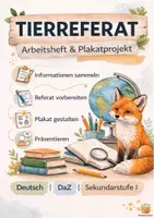 Vorschau - Arbeitsblätter - Tierreferat - Arbeitsheft und Plakatprojekt - Seite 1