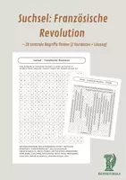 Vorschau - Arbeitsblätter - Suchsel: Französische Revolution – 20 zentrale Begriffe finden (2 Varianten + Lösung) - Deckblatt