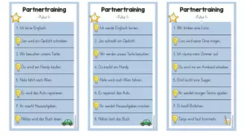 Vorschau - Aufgabenkarten - Partnertraining: Futur I (Kl. 3/4) - Seite 3