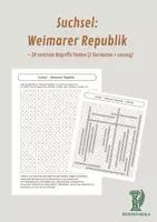 Vorschau - Arbeitsblätter - Suchsel: Die Weimarer Republik – 20 zentrale Begriffe finden (2 Varianten + Lösung) - Deckblatt