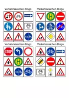 Vorschau - Spiele - Verkehrszeichen Verkehrsschilder BINGO Spiel - Deckblatt
