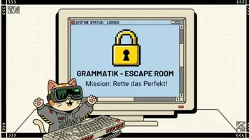 Vorschau - Spiele - Perfekt Escape Room Deutsch A1–A2 | regelmäßige Verben DaF/DaZ Spiel - Seite 1