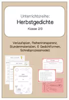 Vorschau - Stundenentwürfe - Unterrichtsreihe Gedichte Herbst - Deckblatt