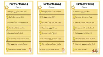 Vorschau - Aufgabenkarten - Partnertraining: Präsens (Kl. 3/4) - Seite 3
